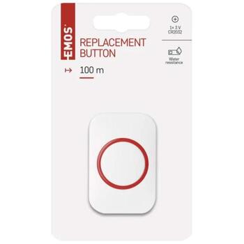 Emos Уличная кнопка дверного звонка P5732T, 1 шт., 17x40x60mm, IP44, 1x3V CR2032, беспроводная, 433MHz, до 100m (P5732T)