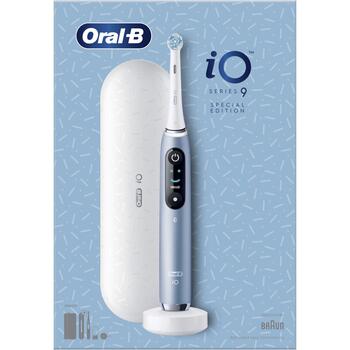 Oral-B elektriskā zobu birste iO9 Aqua Marine, magnētiskā piedziņa, 7 režīmi, 2 min taimeris, spiediena sensors, ceļojumu futrālis (iO9 Aqua Marine)