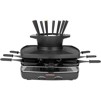 Gastroback Raclette Фондю набор 42567, 1200 W, 550 W, 8 сковородок, 1,15 л, 1,1 м шнур, керамическое покрытие (42567)