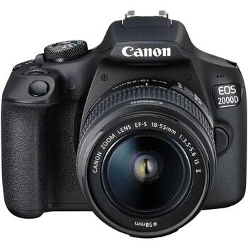 Canon комплект зеркальной камеры 2000D 2728C003, 24.1 МП, ISO 12800, 3.0
