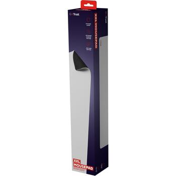 Trust коврик для мыши GXT 759W XXL 25613, 900mm, 400mm, белый, монохромный, PET, прошитые края, нескользящая основа (25613)