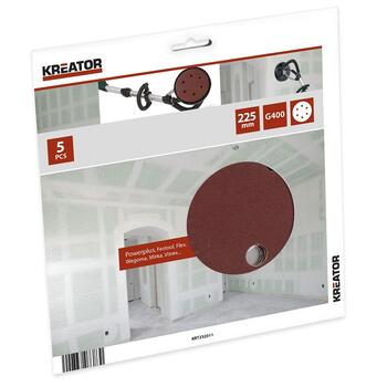 Диск наждачной бумаги на тканевой основе Ø225мм, G400 (5шт.) Kreator (KRT232011)