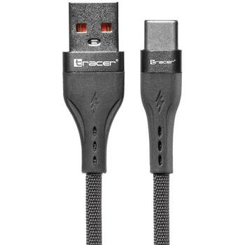 Tracer USB кабель TRAKBK47487, 1м, 48Вт, 2.4А, 480Mbit/s, USB A, USB Type-C, серый (TRAKBK47487)