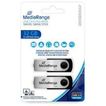 Mediarange USB флешка MR911-2, 32GB, USB Type-A, 2.0, 17MB/s, 7MB/s, упаковка 2 шт. (MR911-2)