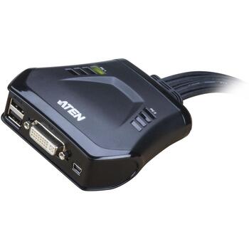 Aten KVM переключатель CS22D-A7, 2 x KVM порта, 2 x 1.2 м кабель, USB питание, удаленный выбор порта (CS22D-A7)