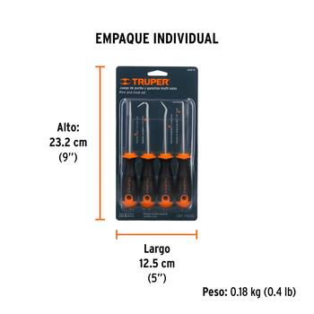 Skrāpju un āķu komplekts, 4 pieces 14210 GAN-4 Truper (GAN-4)