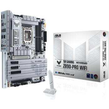 Asus Dēlis TUF GAMING Z890-PRO WIFI, LGA 1851, DDR5, 192 GB, 4 DIMM, 4 M.2, 4 SATA III, 2.5 Gb Ethernet, Wi-Fi 7, 7.1 audio (TUF GAMING Z890-PRO WIFI)