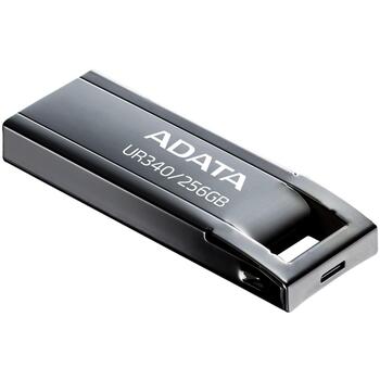 Adata USB флеш-накопитель AROY-UR340-256GBK 256 ГБ, USB 3.2 Gen 1, скорость чтения 100 МБ/с, черный, без крышки, водонепроницаемый (AROY-UR340-256GBK)