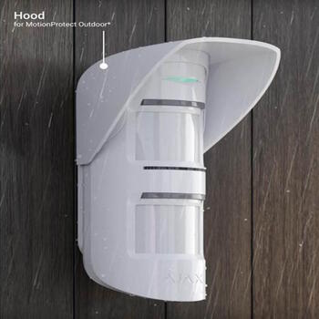 Ajax защитный козырек для датчика MotionProtect Outdoor Hood 38216 защита от дождя и снега поликарбонат Белый (38216)
