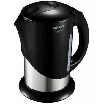 Zelmer Чайник ZCK7630B 71505089P, 1850-2200W, 1.7l, черный, скрытый нагревательный элемент, 360° поворот, индикатор уровня воды (71505089P)