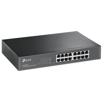 TP-Link TL-SG1016DE сетевой коммутатор Easy-Smart 16× Gigabit 10/100/1000 Mbps VLAN QoS IGMP Snooping чёрный (TL-SG1016DE)