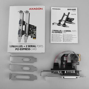 Axagon Адаптер PCEA-PSN 1x параллельный DB25, 2x RS-232 DB9 250 кBd, PCIe 5 Гбит/с, CE, RoHS (PCEA-PSN)