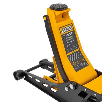 JCB гидравлический домкрат JCB-TZA830003, 3т, 508мм, 75мм, двухпоршневой, поворотные колеса, предохранительный клапан (JCB-TZA830003)