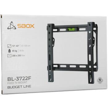 Sbox televizora stiprinājums BL-3722F, 13''–43'', 50x50-200x200, 45kg, melns, līmeņa regulēšana (BL-3722F)