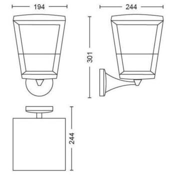 Philips Hue уличный настенный светильник Econic 8718696170571, 15Вт, 1140лм, IP44, 2000-6500K, LED, черный, диммируемый, Bluetooth (8718696170571)