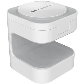 Hyper Беспроводная зарядка HJ3320WHGL, 15Вт, 1м USB-C кабель, 7x7x7.9см, Qi2 (HJ3320WHGL)