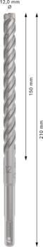 Triecienurbis SDS plus-5X 12x150x210 ,mm 1 gab., Perforatora urbjiem PRO SDS PLUS-5X TRIECIENURBIS PERFORATORIEM, 2608833808, BOSCH (2608833808)