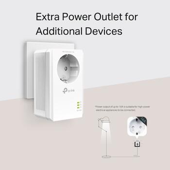 TP-Link AV1000 Gigabit Passthrough Powerline Starter Kit TL-PA7017P KIT, 1000Mbps, Gigabit Ethernet, 128-бит AES, EU вилка (TL-PA7017PKIT)