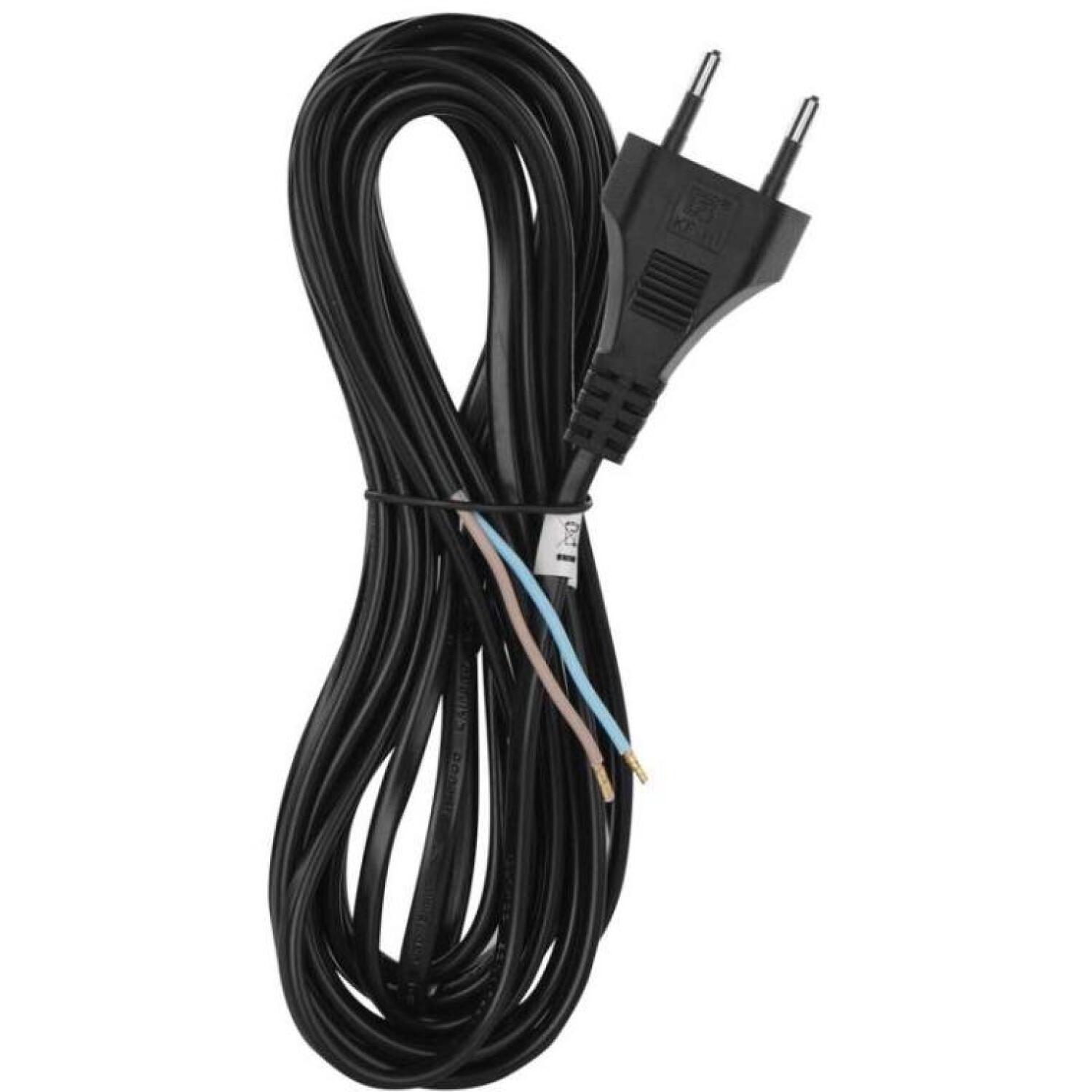 Emos Кабель питания S19275, 5м, 2x0,75мм2, черный, PVC, H03VVH2-F, 1 шт, подвешенный (S19275)