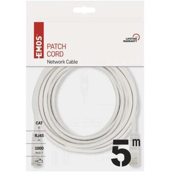 Emos UTP Patch Cable CAT5E PVC S9125, 5 м, 8 проводов, RJ45/RJ45, серый, PVC, 1000 Base-T (S9125)