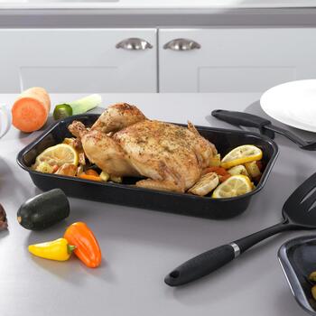 Russell Hobbs Набор противней и разделочной доски CW20701EU, 38см, 35см, 26см, углеродная сталь, черный, прямоугольный (CW20701EU)