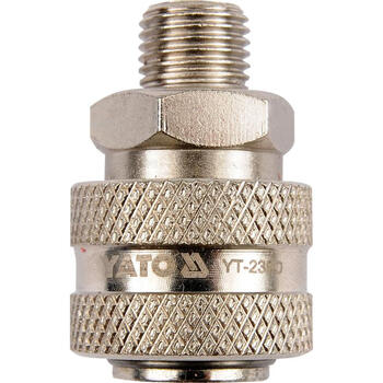 Yato ātrsavienotājs YT-2390, G1/4, 45 mm, Q235 tērauds, niķelēts, standarta gaisa pieslēgums (YT-2390)