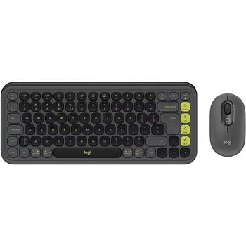 Logitech POP Icon Combo Klaviatūra + Pele 920-013140, 1000mAh, 36m akumulatora darbības laiks, Bluetooth, 10m bezvadu diapazons (920-013140)