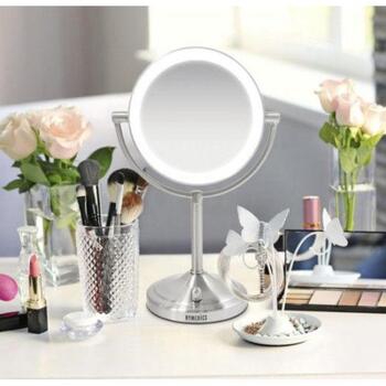 Homedics Зеркало для макияжа MIR-8150-EU, 21см, 35см, 1x и 7x увеличение, LED подсветка (MIR-8150-EU)