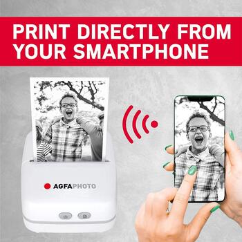 Agfa Photo Realpix карманный принтер APOCPWH, 100mm, 57mm, 30mm, 203dpi, Bluetooth, Li-ion аккумулятор (APOCPWH)