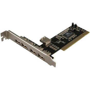 Logilink USB адаптер PC0028, 5 портов, 480 Мбит/с, PCI, 32-бит, VIA VT6212L, PC Mac, Plug and Play (PC0028)
