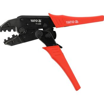 Yato Knaibles YT-2300, 220mm, 0.5-6mm2, 20-10 AWG, oglekļa tērauds, melnināta virsma, PP rokturi, sprūdrata mehānisms (YT-2300)
