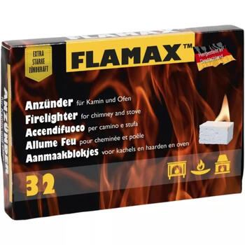 Flamax 1318101 aizdedzināšanas kubiņi, 32 gab, FSC sertificēts, Vācijā ražots (1318101)