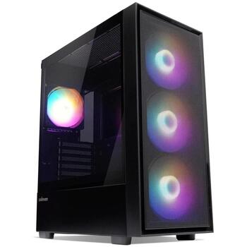 Zalman S6 BLACK, ATX Midi Tower datora korpuss, 3x140mm FRGB priekšā, 1x120mm FRGB aizmugurē, melns (S6 BLACK)