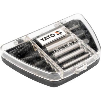 Yato набор экстракторов для винтов YT-0590, 6 шт, 3-25 мм, 52-88 мм, сталь GCr15, для поврежденных винтов (YT-0590)