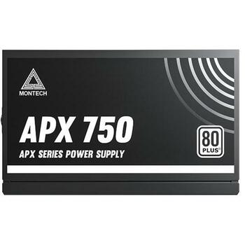 Montech Datora barošanas bloks APX750, 750W, 100-240V, 50/60Hz, 20+4 pin ATX, 80 PLUS White, aktīvā dzesēšana, 1 ventilators (APX750)