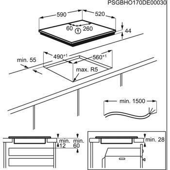 Electrolux LIR60433B индукционная варочная панель, 60см, 590x520мм, 220-240/400В, сенсорное управление, Power Boost, Hob2Hood (LIR60433B)
