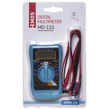 Emos Мультиметр MD-110 M0320, 2000µA-200mA, 200-300V AC, 200mV-300V DC, 200Ω-2MΩ, 3,5 цифровой дисплей, в комплекте 12V (M0320)