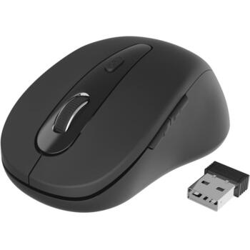 Gembird оптическая мышь MUSWB-6B-01, 6 кнопок, 1600 DPI, RF беспроводная, AAA аккумулятор, черный, серый (MUSWB-6B-01)