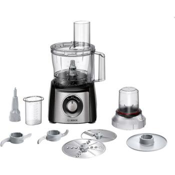 Bosch Кухонный комбайн MCM3401M, 800 Вт, 2 скорости, 2.3 Л, Блендер, Мясорубка, Черный/Нержавеющая сталь (MCM3401M)