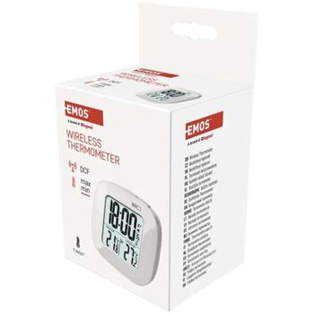 Emos Беспроводной термометр E0127, 2x1,5V AAA, 433MHz, беспроводной, будильник, дата, диапазон 30м (E0127)