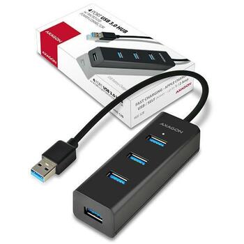 Axagon USB centrmezgls HUE-S2B 4 USB 3.0 porti, 30 cm kabelis, 2A uzlāde, matēts korpuss (HUE-S2B)