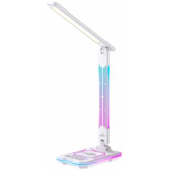 Hawk Настольная лампа HW-LAMP04, 10 W, 5.8 W, 3 LED лампы, 5 V/2.1 A USB выход, беспроводная зарядка, затемнение (HW-LAMP04)
