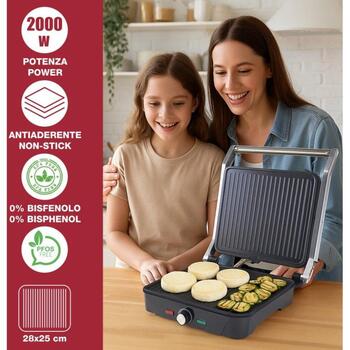 Beper Гриль P101TOS503, 2000W, 280x250mm, 90°/180° наклон, регулируемый термостат, холодные ручки (P101TOS503)