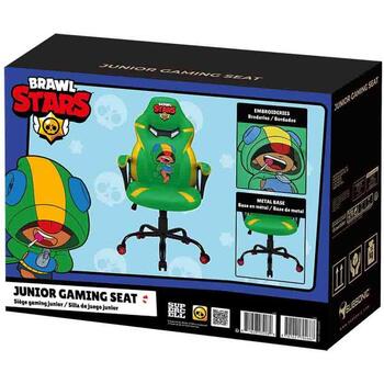 Subsonic Игровое кресло SA5573-BS1, 125–165см, 110кг, 3 класс, синтетическая кожа, металл, 5 колес, функция качания (SA5573-BS1)