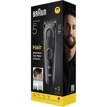 Braun машинка для стрижки волос HC5530 Series 5, беспроводная, 17 ступеней длины, 3-35 мм, 50 мин, NiMH аккумулятор (HC5530)