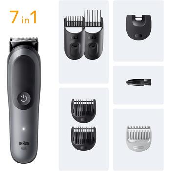 Braun AIO5520 matu un bārdas trimmeris, 7-in-1, 14 soļi, 0.5-21mm, 120min, Li-Ion, ūdensizturīgs (AIO5520)