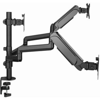 Gembird крепление для LCD монитора MA-DA3-01, 2 руки, 21 кг, 17-27 дюймов, VESA 75x75/100x100, черный (MA-DA3-01)