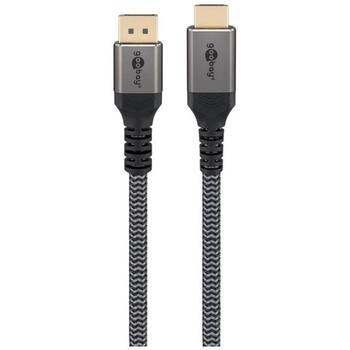 Goobay DisplayPort-HDMI adapterkabelis 65268, 1m, 4K60Hz, pasīvs, pelēks (65268)