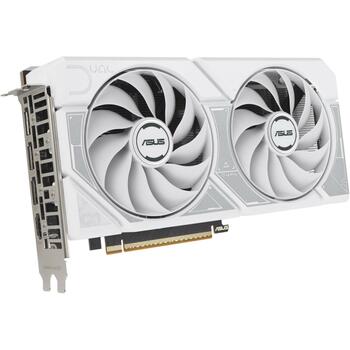 Asus Видеокарта DUAL-RTX5060-O8G-WHITE, 8 ГБ GDDR7, 3840 CUDA ядер, 2.5 слота, PCIe 5.0, 2 вентилятора, 7680 x 4320 (DUAL-RTX5060-O8G-WHITE)