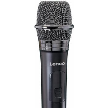 Lenco беспроводной микрофон MCW-011BK, 863.5 MHz, 15м, 6.3mm jack mono, динамический, 130dB, черный (MCW-011BK)